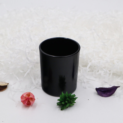 Empty Black Glass Tealight Candle Holder Votive Cups 6.2x7.3 For Church