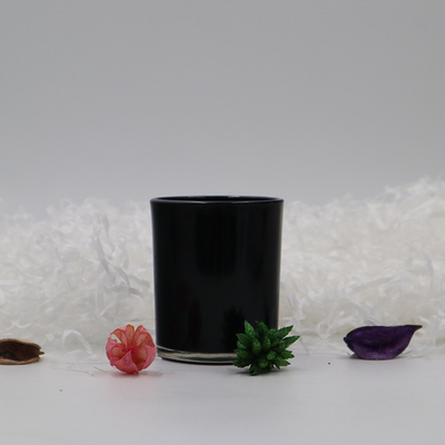 Empty Black Glass Tealight Candle Holder Votive Cups 6.2x7.3 For Church