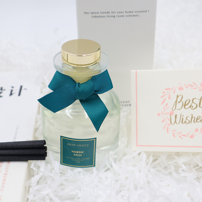 Aroma Reed Diffuser 126ml Luxury Gift Set With Green Ribbon And Custom Label