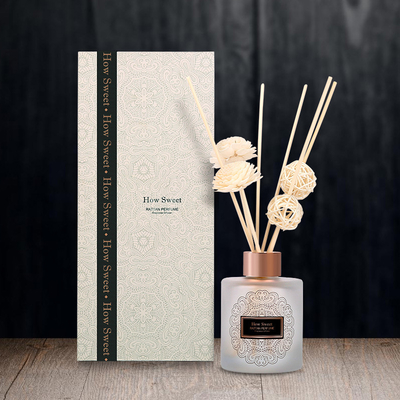 Aroma Reed Diffuser Luxury 126ml Round Bottle Gift Set With Sola Flower