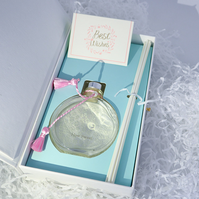Aroma Reed Diffuser 130ml Luxury Gift Set With Pink Knot And Rigid Box