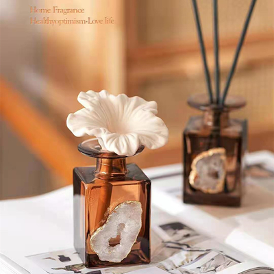 Aroma Reed Diffuser 180ml Brown Luxury Gift Set With White Shell Decoration
