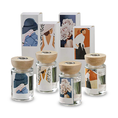 Custom Colorful Gift Set 120ml Luxury Perfume With CMYK Box Aroma Reed Diffuser