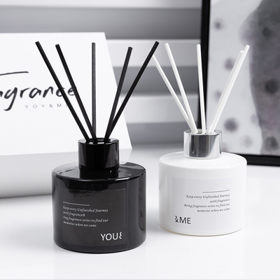 Custom Black &amp; White Aroma Reed Diffuser Set Sea Salt Fig 150mlx2