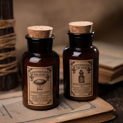 Retro Bottle Cork Scented Aroma Therapy Candles Spearmint And Eucalyptus Candle