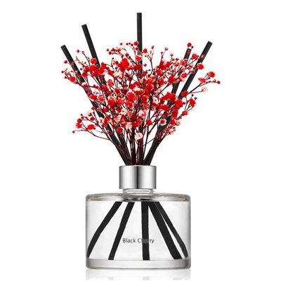 Custom Natural Reed Diffuser Room Perfume 200ml With Fake Flowers Decoration
