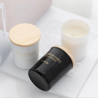 EN15493 Black White Aromatherapy Soy Aroma Home Candle 5Oz With Wooden Lid