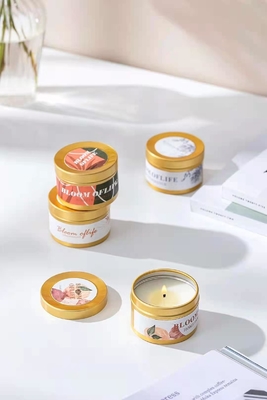 Aroma Scented Woodwick Tin Can Candle Gold Black For Travel