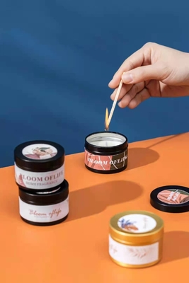 Aroma Scented Woodwick Tin Can Candle Gold Black For Travel