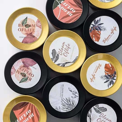 Aroma Scented Woodwick Tin Can Candle Gold Black For Travel