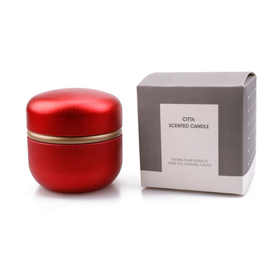 ODM 6 Oz Tin Container Candle Red Green Round With Coffee Bean