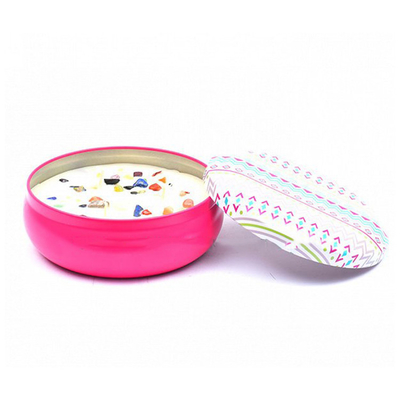 8oz Empty Patterned Candle Tins Romantic Candle Light Bedroom With Lids