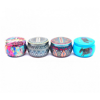 Unique Small Aluminum Tin Can Candle With Stone Decoration 120g