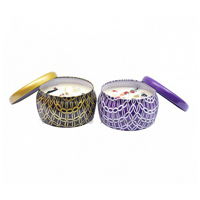 Unique Small Aluminum Tin Can Candle With Stone Decoration 120g