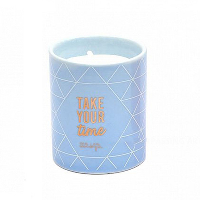Blue Pink Soy Wax Large Ceramic Candle In Pottery Pot 16oz