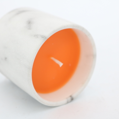 OEM Scented White Marble Handmade Ceramic Candle For Christmas