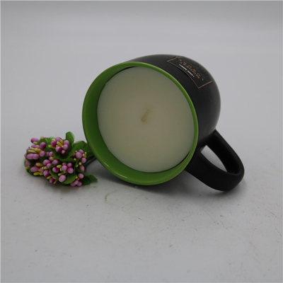 Scented Matte Black Ceramic Citronella Candle Tea Cup Candle