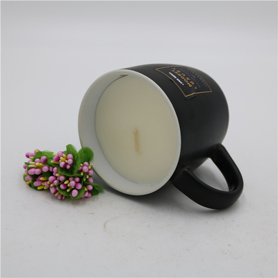 Scented Matte Black Ceramic Citronella Candle Tea Cup Candle