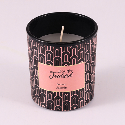 Aroma Home Vanilla Bean Soy Wax Glass Jar Scented Candle Black 8oz