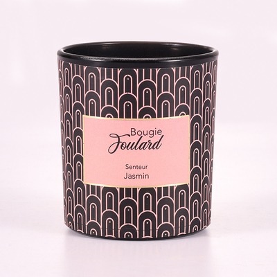 Aroma Home Vanilla Bean Soy Wax Glass Jar Scented Candle Black 8oz