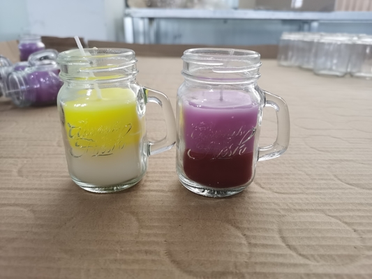 Aroma Home Soy Wax Cute Mason Jar Custom Scented Candle With Handle