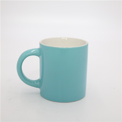 Aroma Home Shiny Blue Round Tea Cup Scented Ceramic Soy Candle 5.5oz
