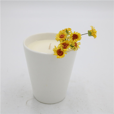 Aroma Home Tea Cup Ceramic Soy Candle Scented Matte White 7oz