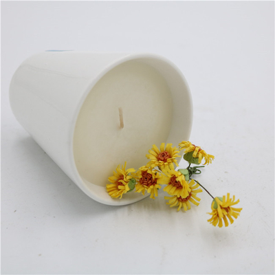 Aroma Home Tea Cup Ceramic Soy Candle Scented Matte White 7oz