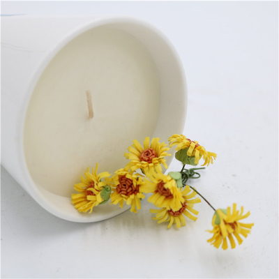 Aroma Home Tea Cup Ceramic Soy Candle Scented Matte White 7oz