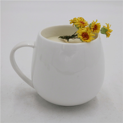 Soy Wax Ceramic Tea Cup Candle Scented Matte White Round 6oz