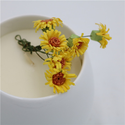 Soy Wax Ceramic Tea Cup Candle Scented Matte White Round 6oz