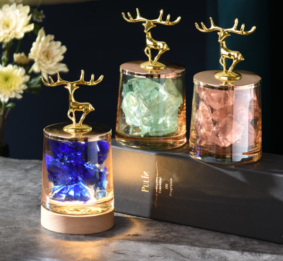 Custom Natural Reed Diffuser Room Perfume 100ml With Fake Deer Decoration